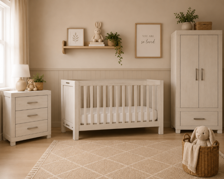 White Wooden Cot Bed - Nearly New Condition