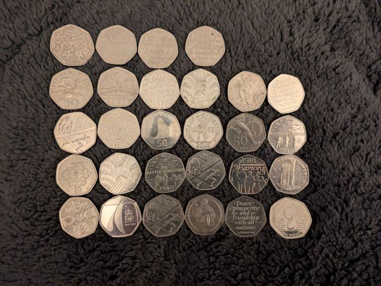 Bundle of 29 Miscellaneous 50p Coins 