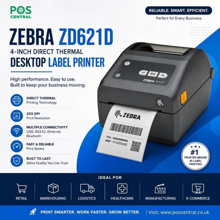Zebra ZD621D 4-inch Direct Thermal Desktop Label Printer
