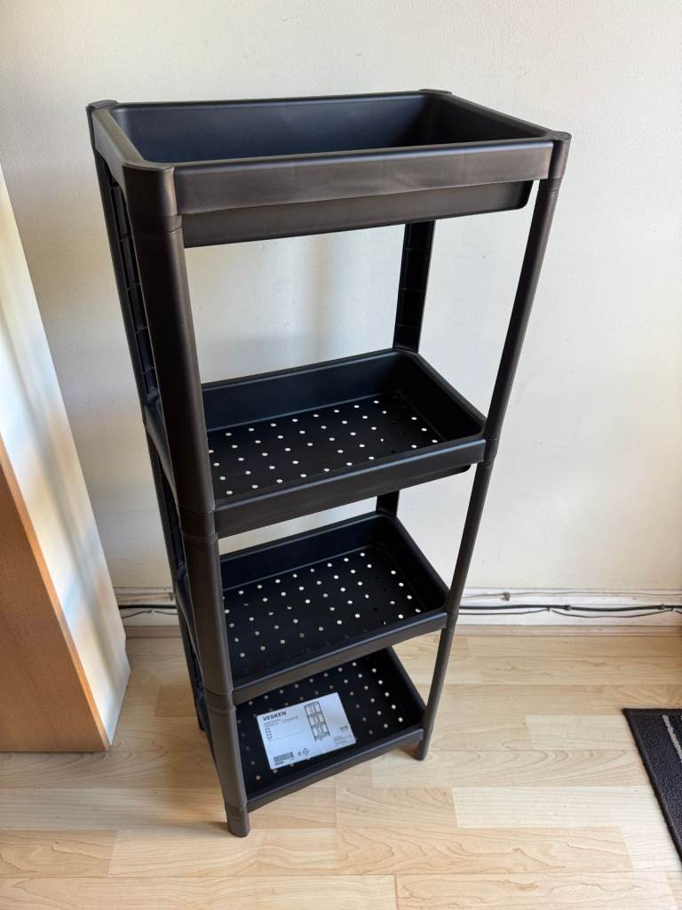 IKEA Vesken 4 Tier Shelf Storage Unit (100x36x23cm) Black New