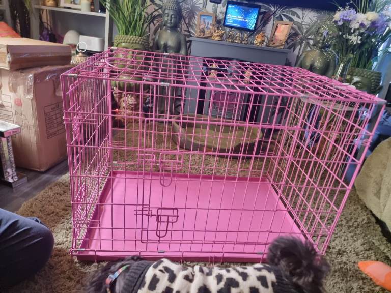 Xxlarge pink dog cage 