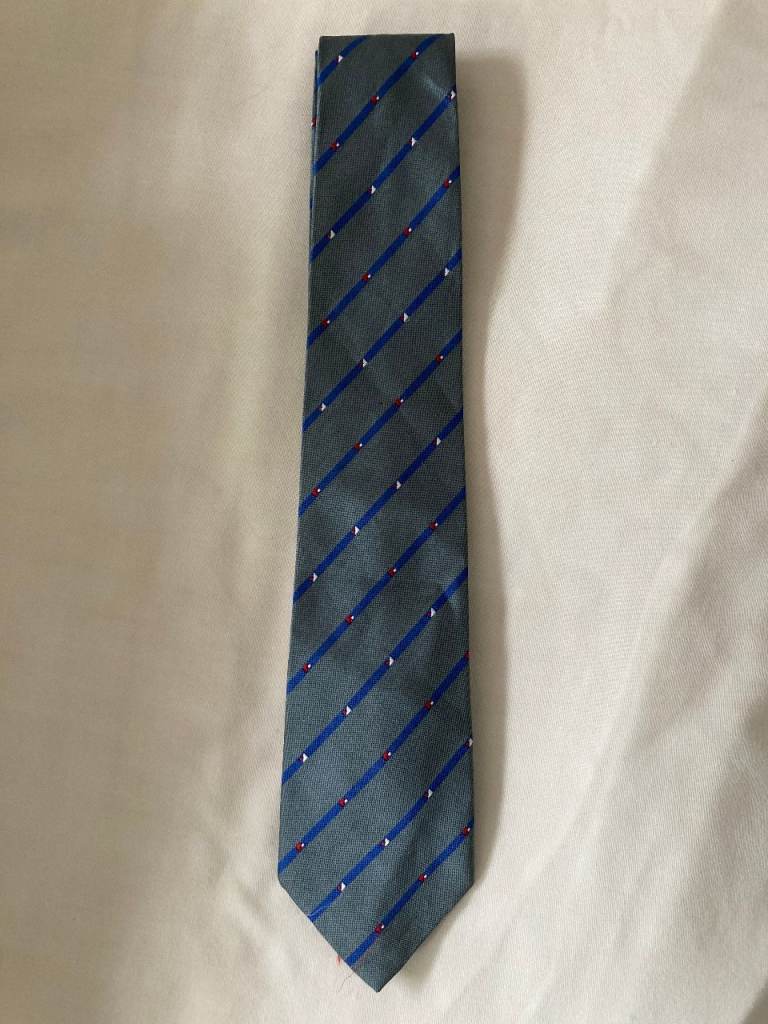 Small Grey and Blue Striped Tie – post or collect
