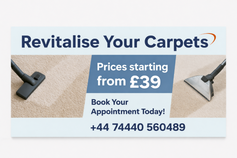 Professional Carpet Cleaning • Deep Steam Clean • From £120 • Fast & Reliable