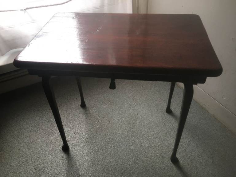 Antique Early Victorian Hardwood Small Side Occasional Table Hardwood Hallway Table with Drawer VGC