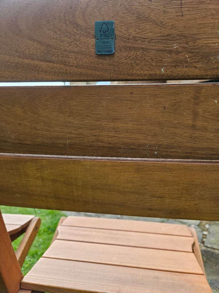 Set of 4 FSC Hardwood Folding Garden Chairs