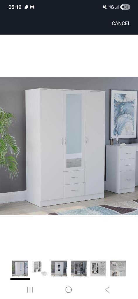 Brand new 3 door mirrored wardrobe 