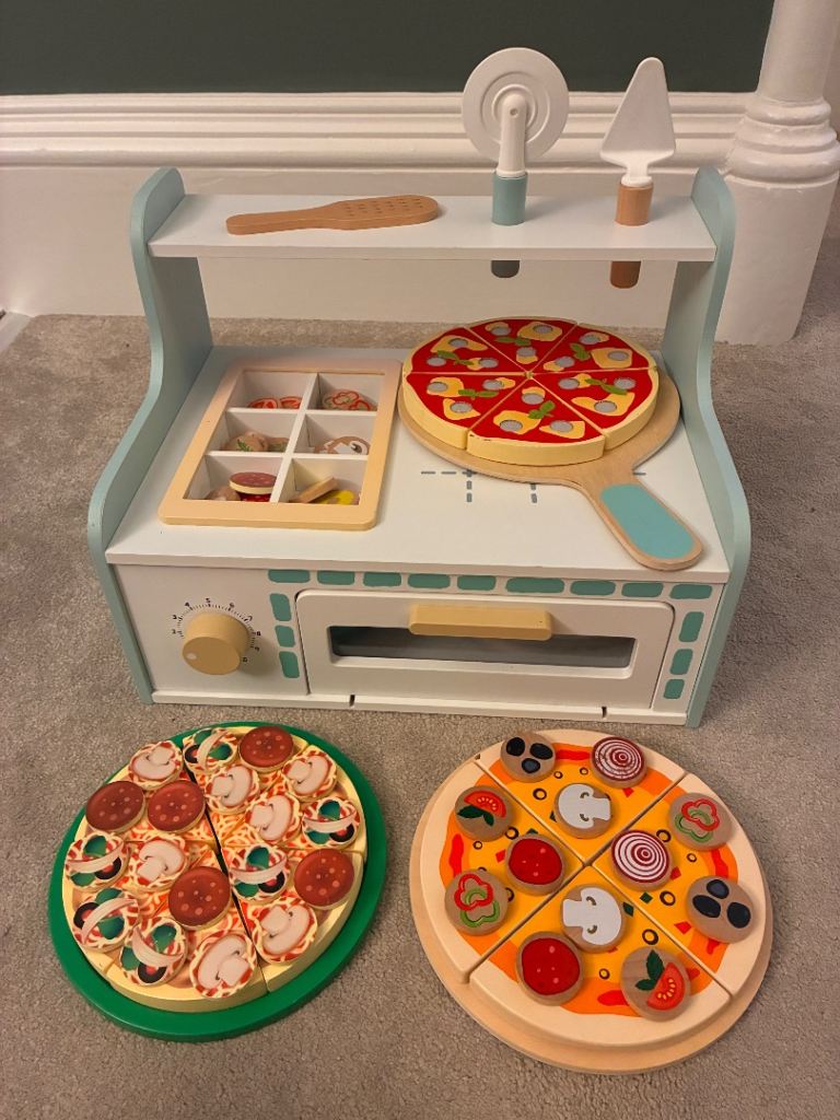Kids Wooden Toy Pizza Oven & Accessories