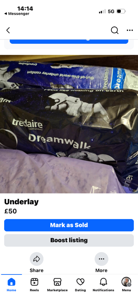 Tredaire Dreamwalk Underlay – Brand New Rolls