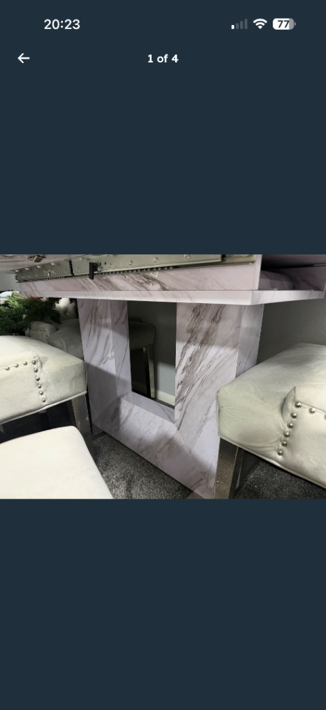 Marble effect dining table only 