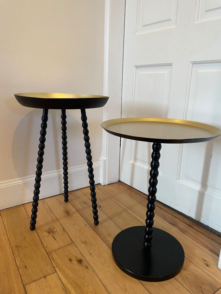 Bobbin Leg Metal Side Tables