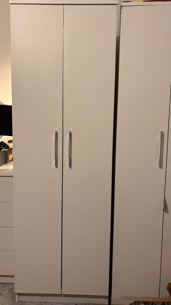 image for White 2 door wardrobe