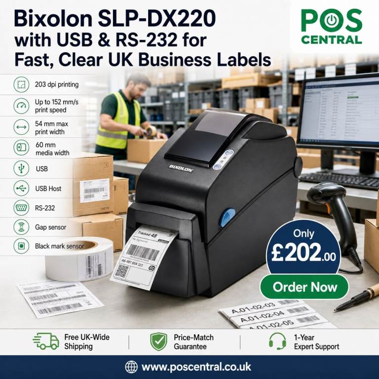 Buy Bixolon SLP-DX220 for Clear, Fast UK Stockroom Labels