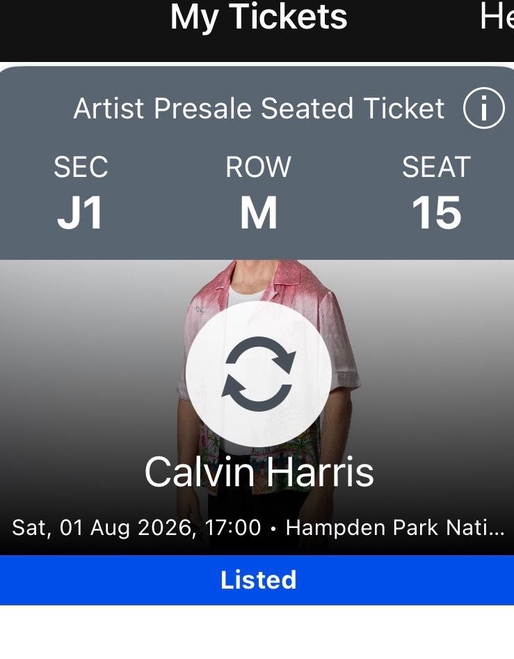Calvin Harris ticket – Hampden £245