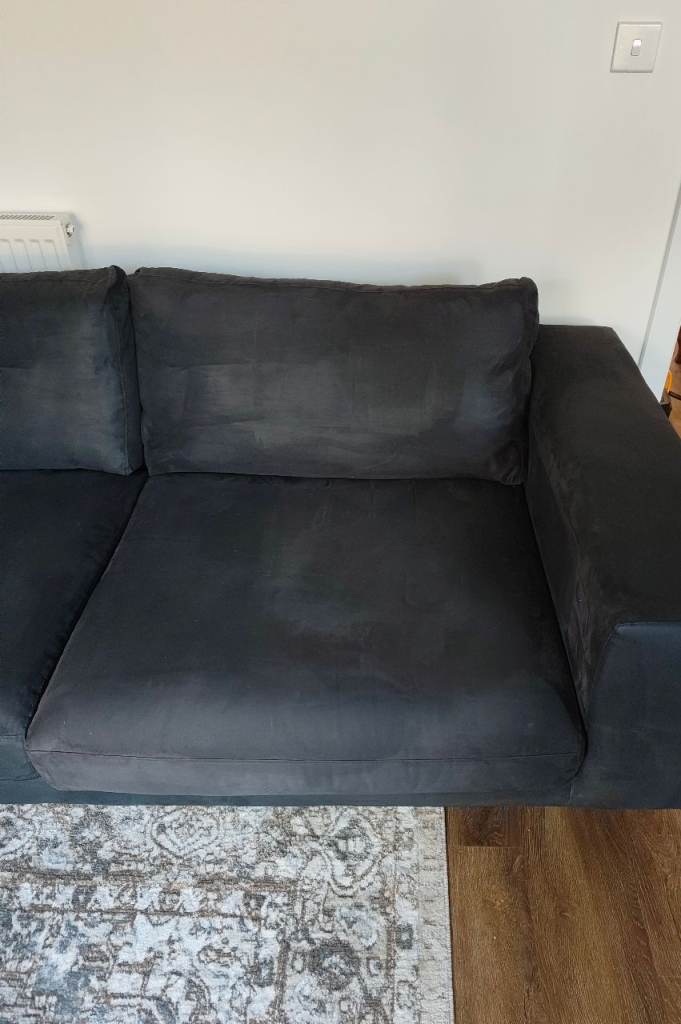 3 Seater DFS Sofa in Black Suede