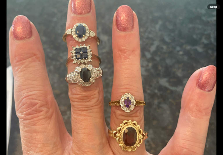 9ct Gold ALL SIZE N Gemstone rings. See details in listing coll/del only