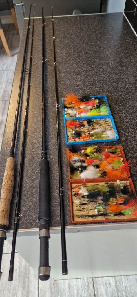 Fly Rod's,fly lures and sortage boxes 