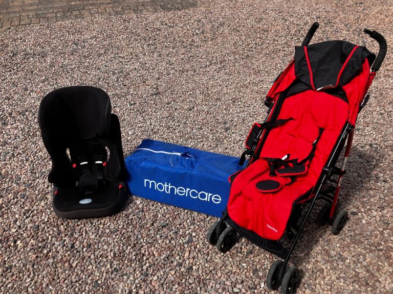 Mothercare Travel Cot, Fisher Price push chair & BabyStart car seat