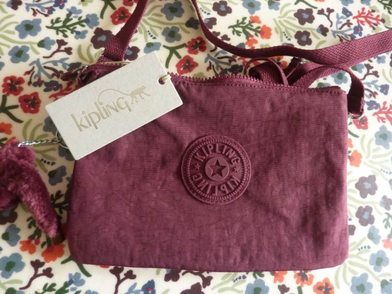 Kipling "Creativity" crossbody bag in dark berry - new - tags attached