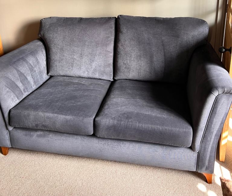 Grey / blue Two-Seater Sofa