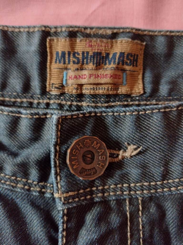 As New cost £70! Mish Mash Bluey Grey Jeans. Waist 36 inches, Leg 30 inches, see details!