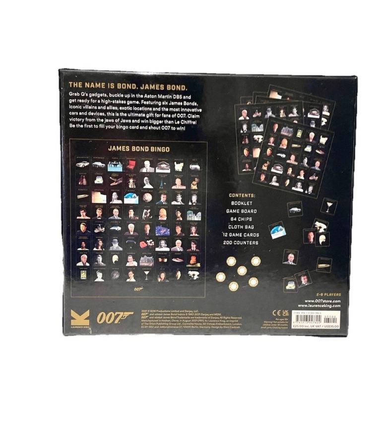 James Bond Bingo – Complete, Unused Cards, Never Played – Board Game Collectible