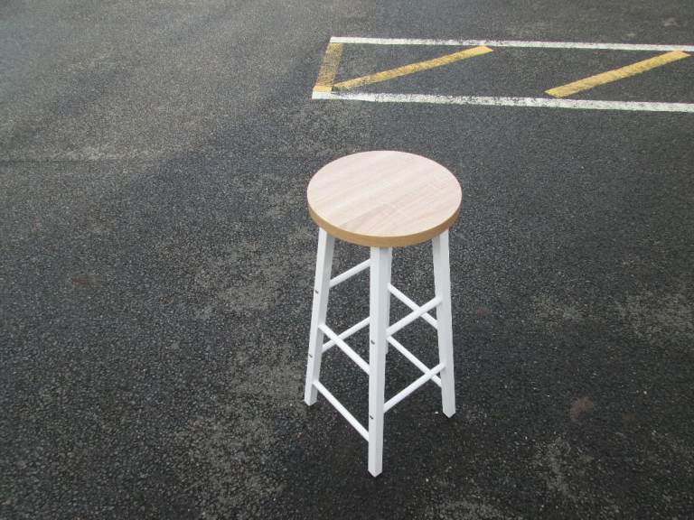 AS NEW - METAL-FRAME STOOL at HAVEN TRUST CHARITY SHOP