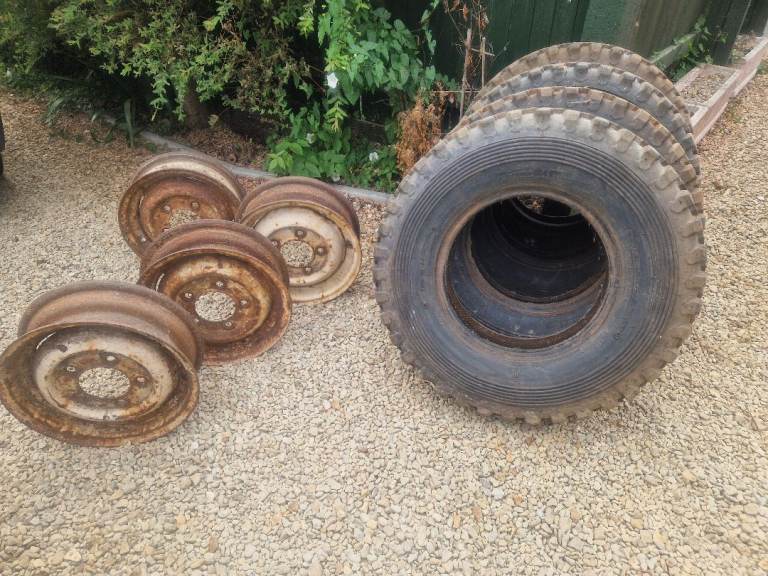 Series Landrover tyres and steel rims x 4