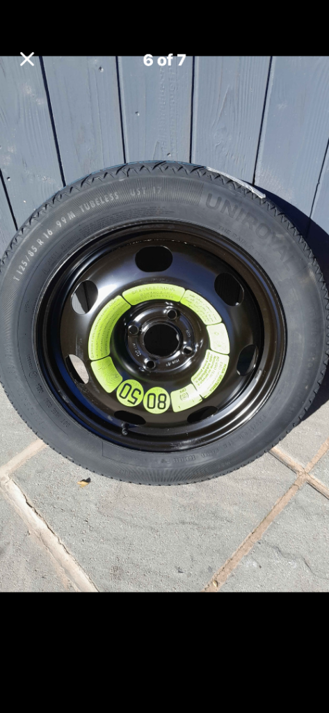 Peugeot/citroen 16” space saver wheel and uniroyal tyre both brand new