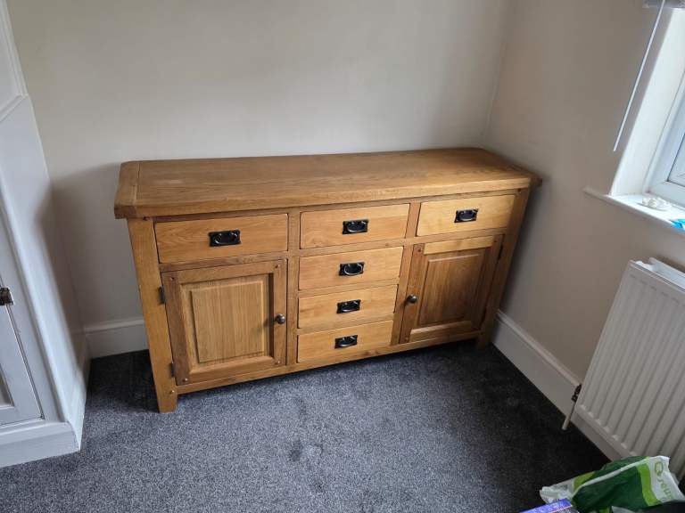 Solid Oak Sideboard, Bookcase, and Corner Cabinet
