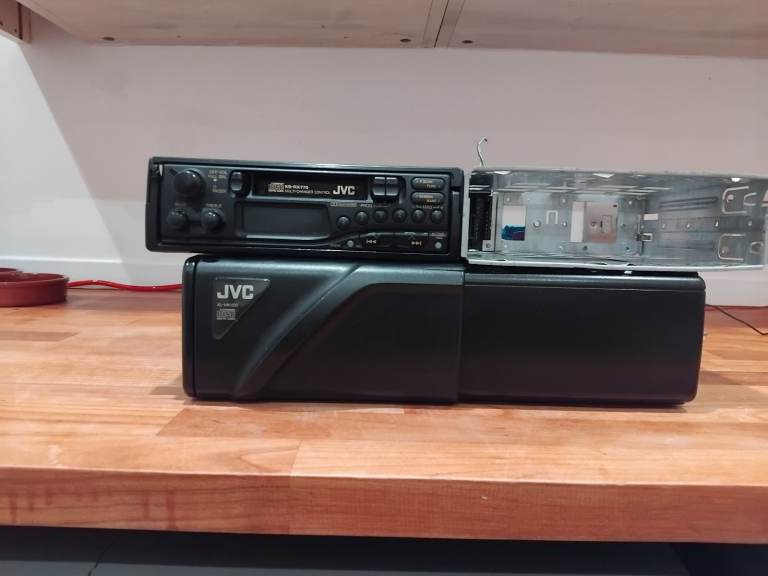 Rare and much sought after JVC retractable radio cassette and six CD multichanger