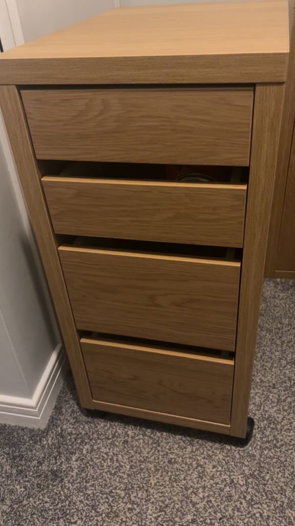 Oak drawers on wheels 