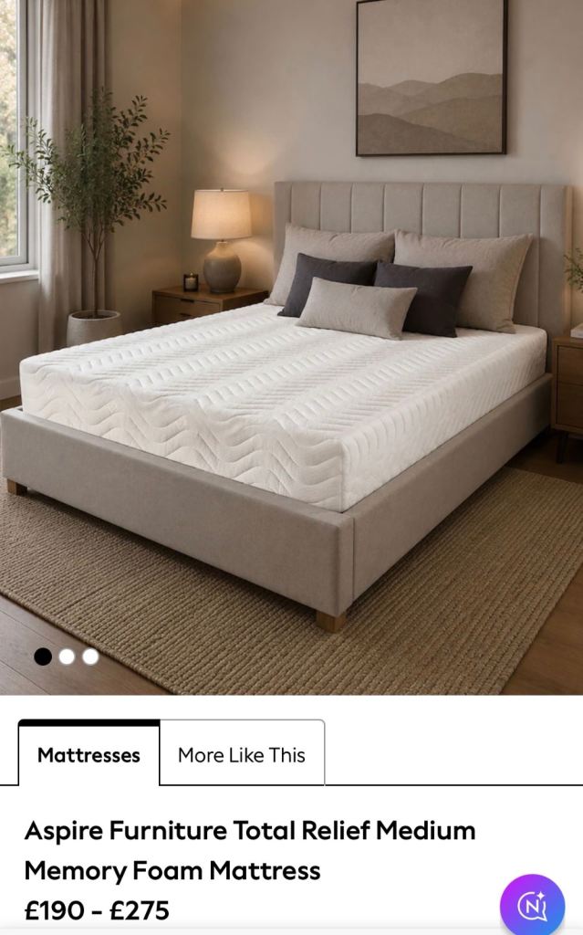 NEXT aspire Medium Memory Foam Mattress - Brand New