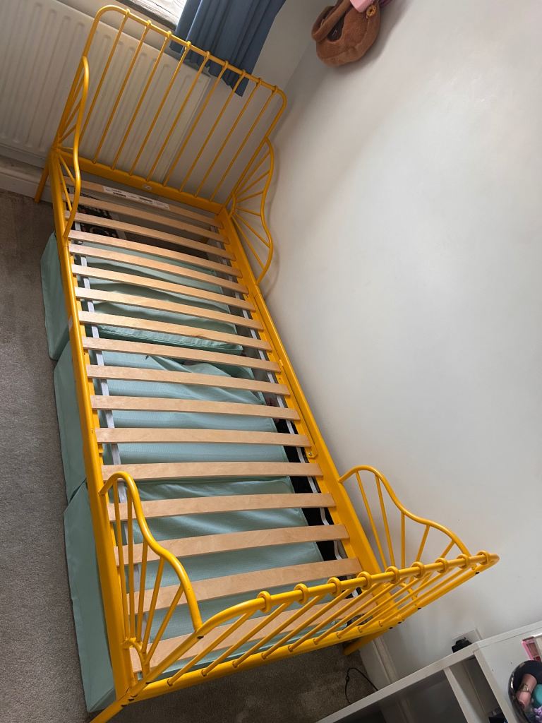 image for Ikea yellow childs extendable bed