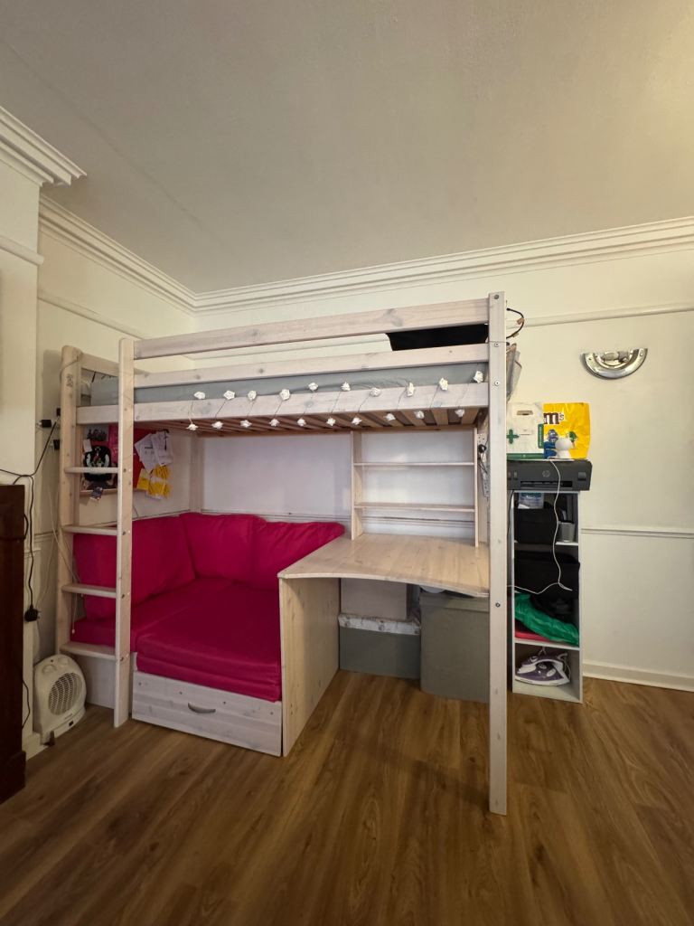 High Sleeper Bunk Bed with Built-in-Desk