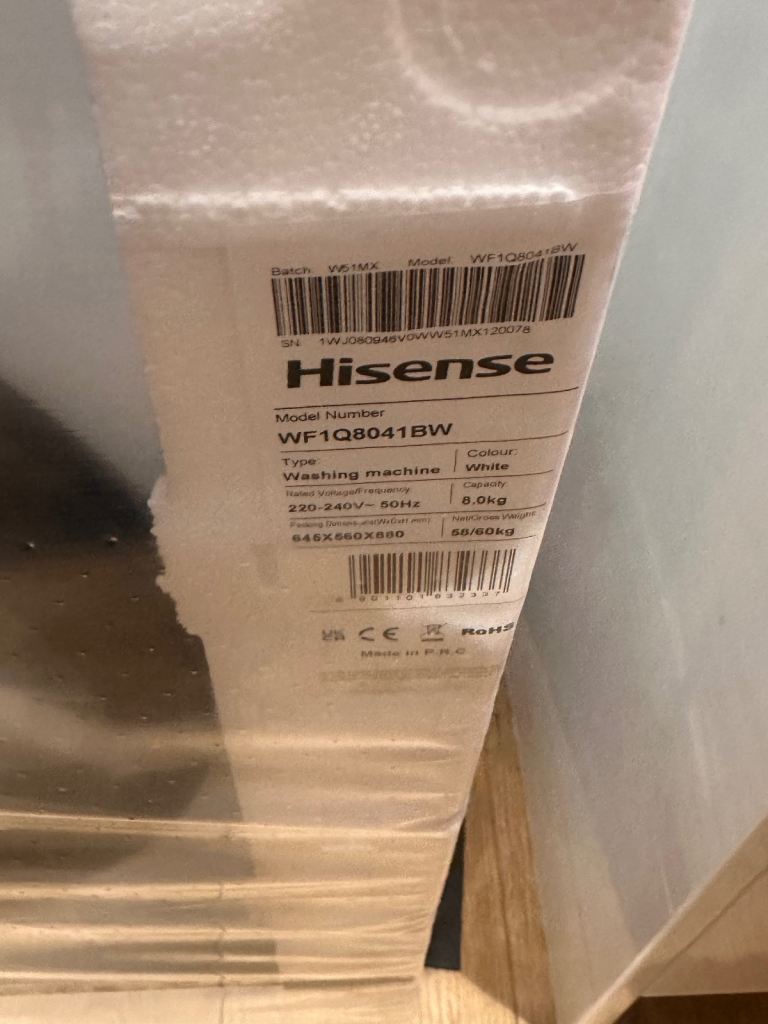 Hinsense washing machine 8kg