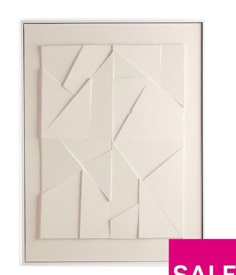 Framed Beige Hand Painted Art