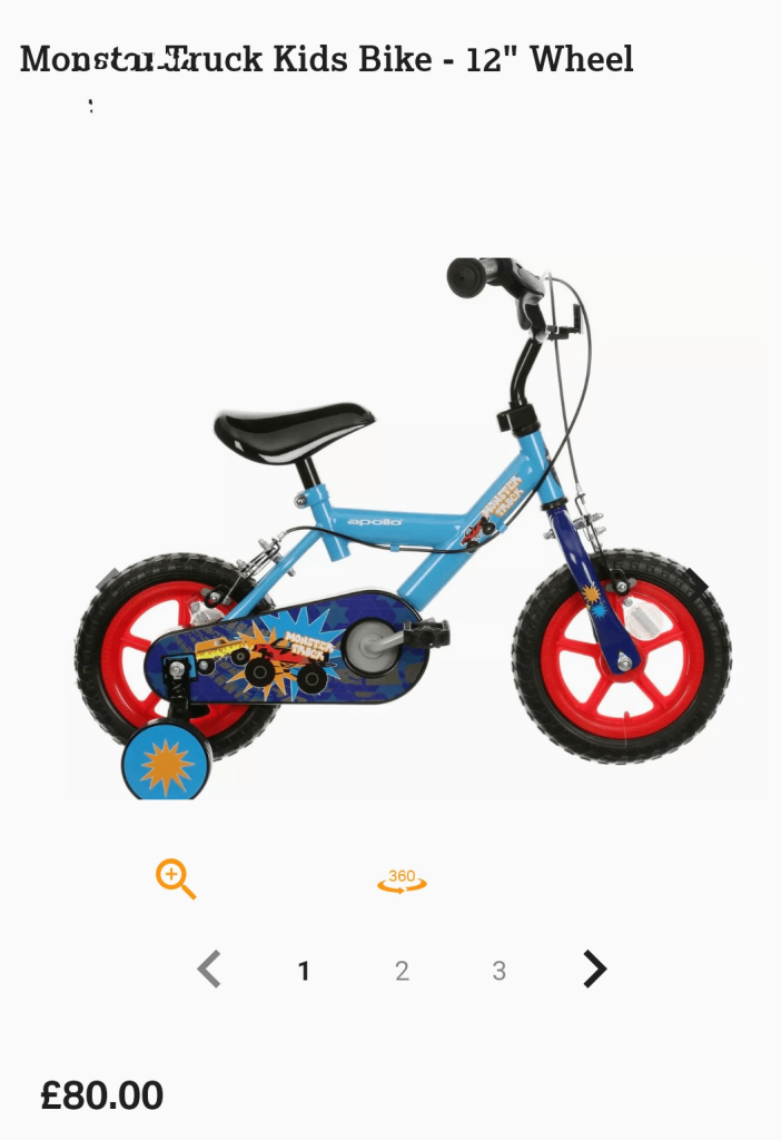 image for Brand New Apollo Monster Truck Kids Bike (£80 in Halfords plus £10 build fee)