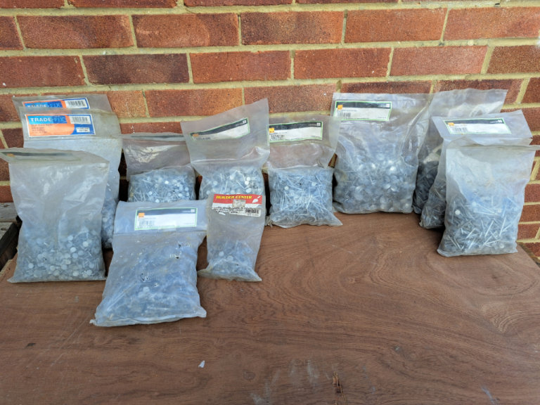 Roofing Nails Galvanised Various Clout, Felt, Corrugated (Approx 28 kgs) Job Lot