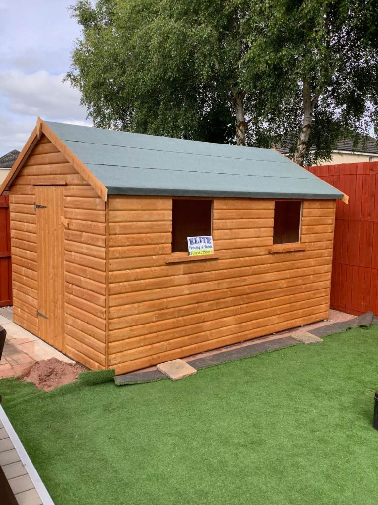 12x8 Pent 20mm Log Effect