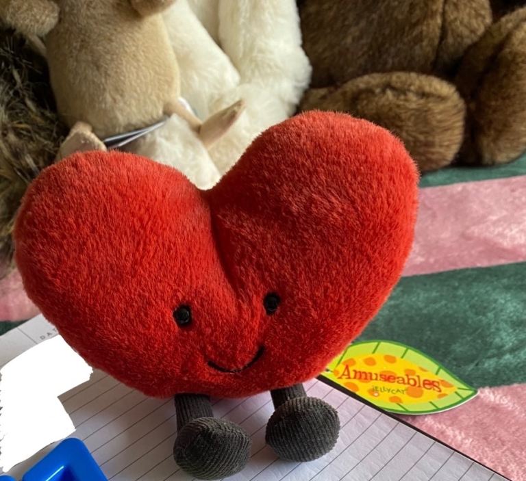 Jellycat amuseables heart with tags 