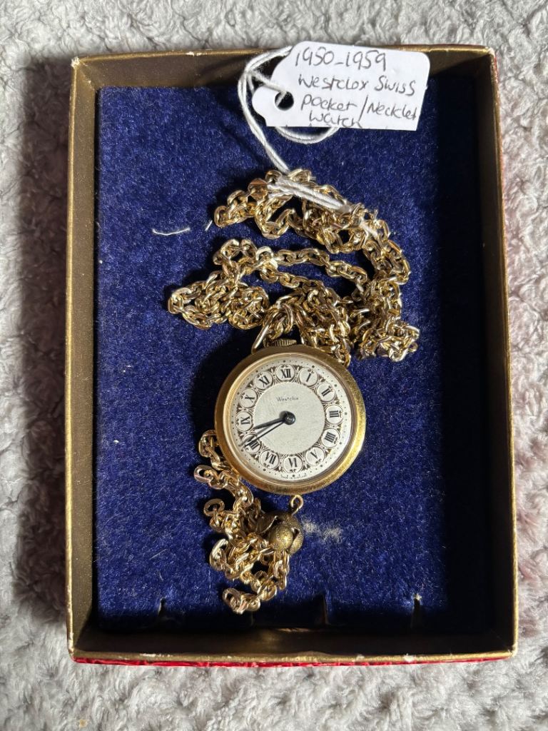 Vintage 1950s Westclox Swiss Pocket/Necklace Watch
