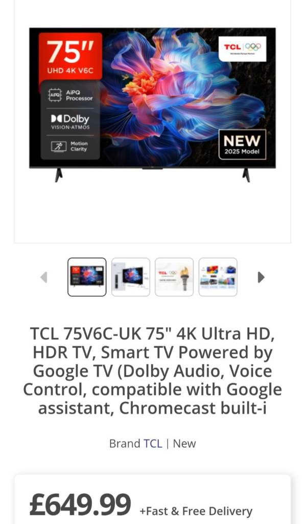 Tcl 75" tv