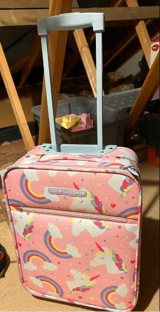 Like new Little luggage rainbow unicorn cabin luggage suitcase baggage