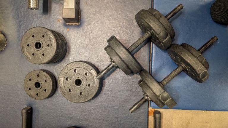 Dumbbells, 2 with range of weight