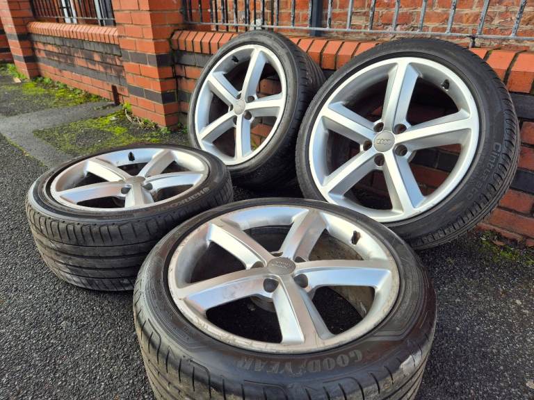 🌟Genuine Audi 18 inch Alloy Wheels 5x112 with PREMIUM TYRES AUDI a5 CADDY AUDI SKODA SEAT GOLF 