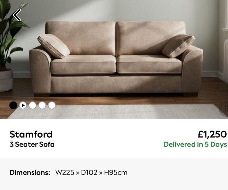 Large 3 Seater Next Stamford Sofa
