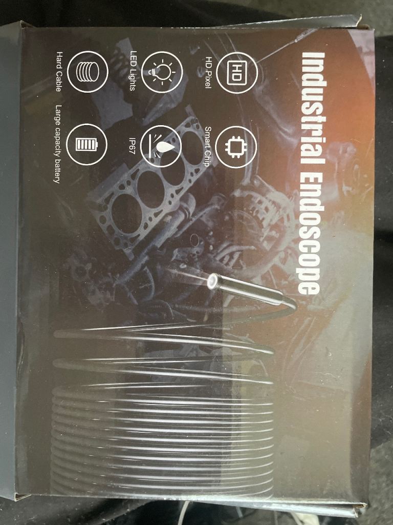 Industrial Endoscope with HD Pixel and LED Lights – New in Box