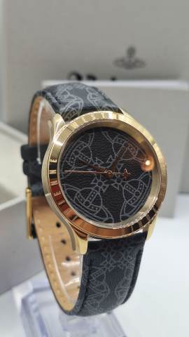Vivienne Westwood Berkeley Womens Black Watch With Leather Strap