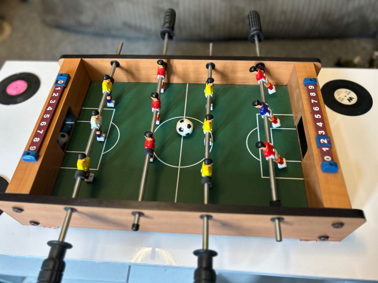 Old school Mini Tabletop Foozball Game Set Portable Indoor Soccer 
