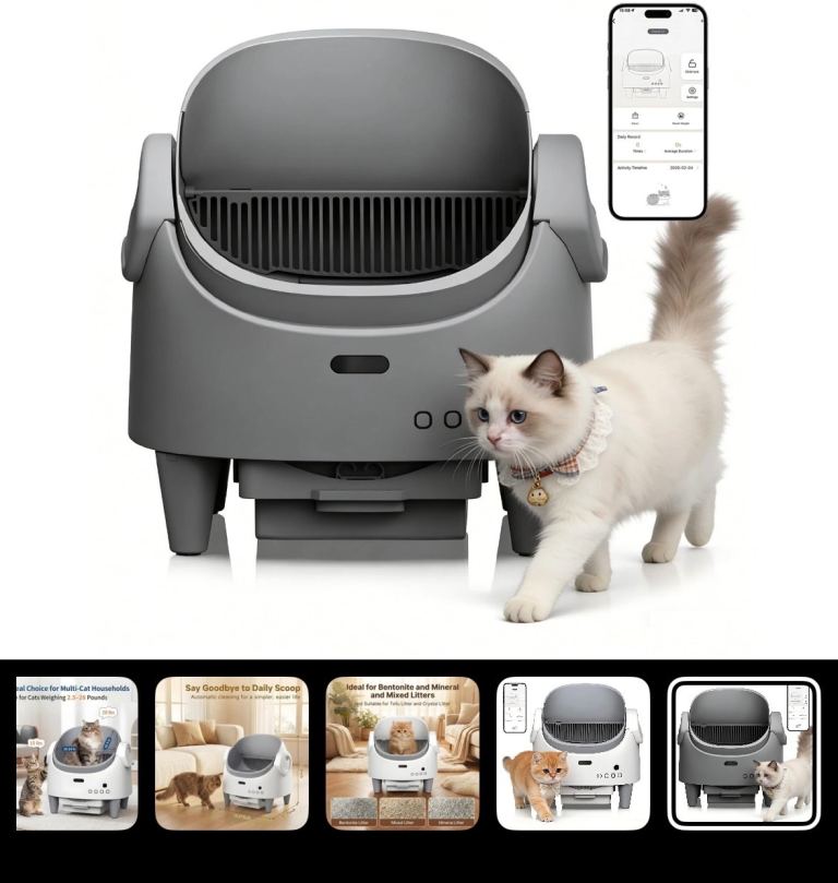 Garvee Automatic Litter Tray in Grey